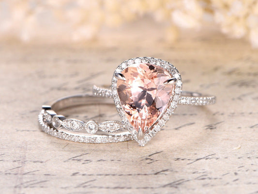 10x12mm-pear-cut-morganite-engagement-ring-3pcs-14k-white-gold-halo-diamond-one-art-deco-band-one-thin-diamond-band