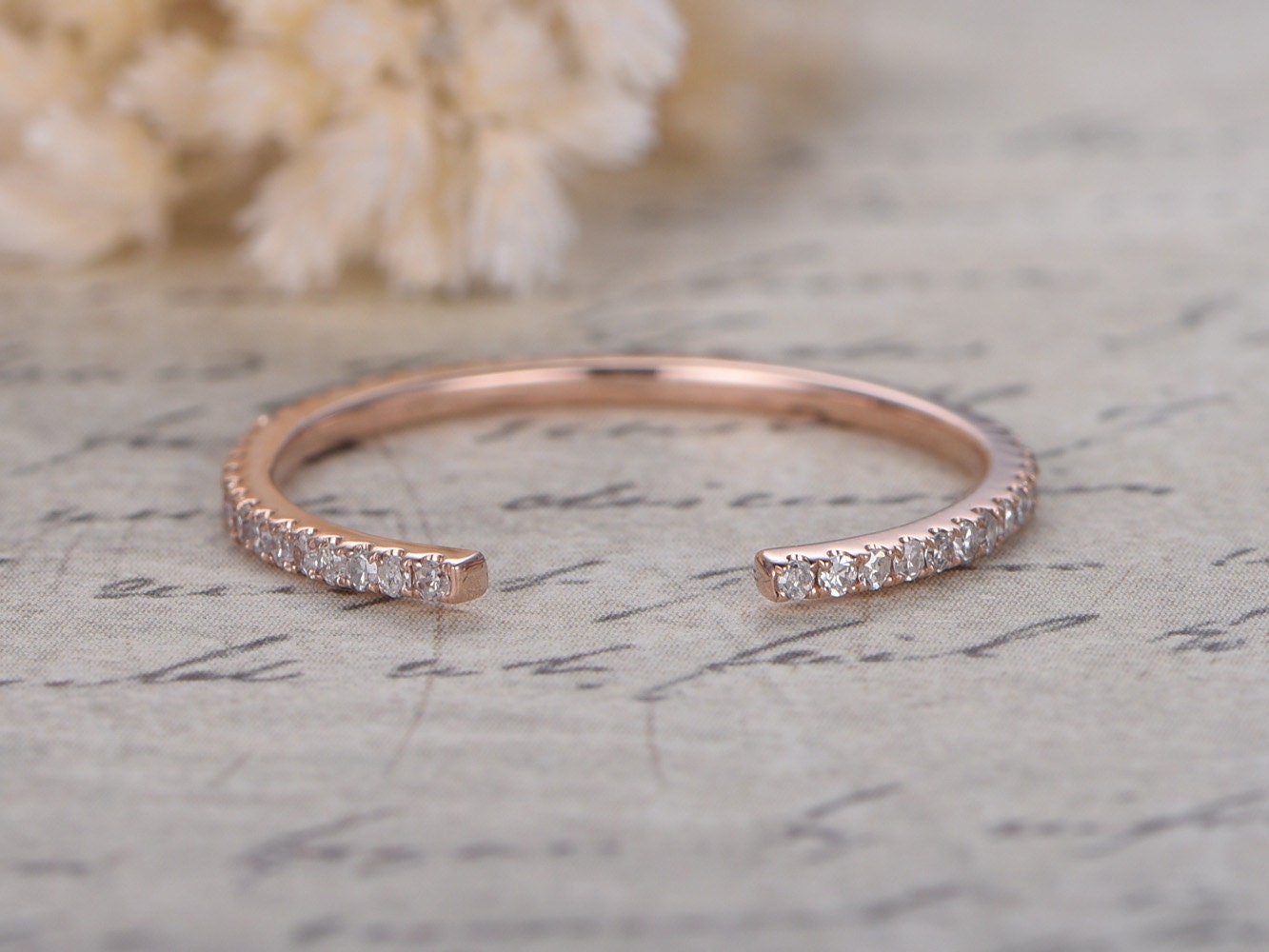 Кольцо из розового золота 14K с бриллиантами, свадебное кольцо, кольцо «вечность», кольцо на годовщину свадьбы, обручальное кольцо с бриллиантами, женские свадебные кольца с бриллиантами, отверстие 5 мм.