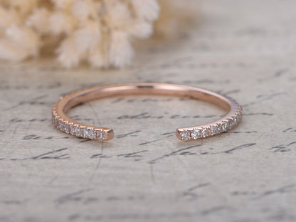 Кольцо из розового золота 14K с бриллиантами, свадебное кольцо, кольцо «вечность», кольцо на годовщину свадьбы, обручальное кольцо с бриллиантами, женские свадебные кольца с бриллиантами, отверстие 5 мм.