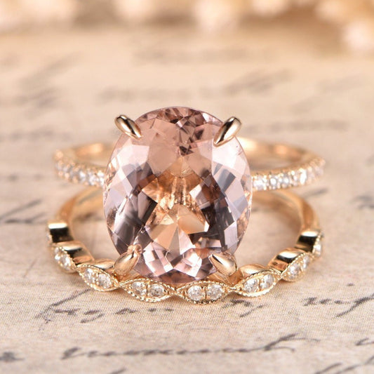 10x12-oval-cut-morganite-engagement-ring-set-2pcs-14k-rose-gold-diamond-art-deco-band-solitaire