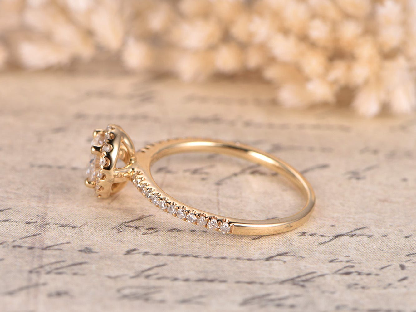 5mm-round-cut-moissanite-engagement-ring-14k-yellow-gold-diamond-halo-half-eternity-band