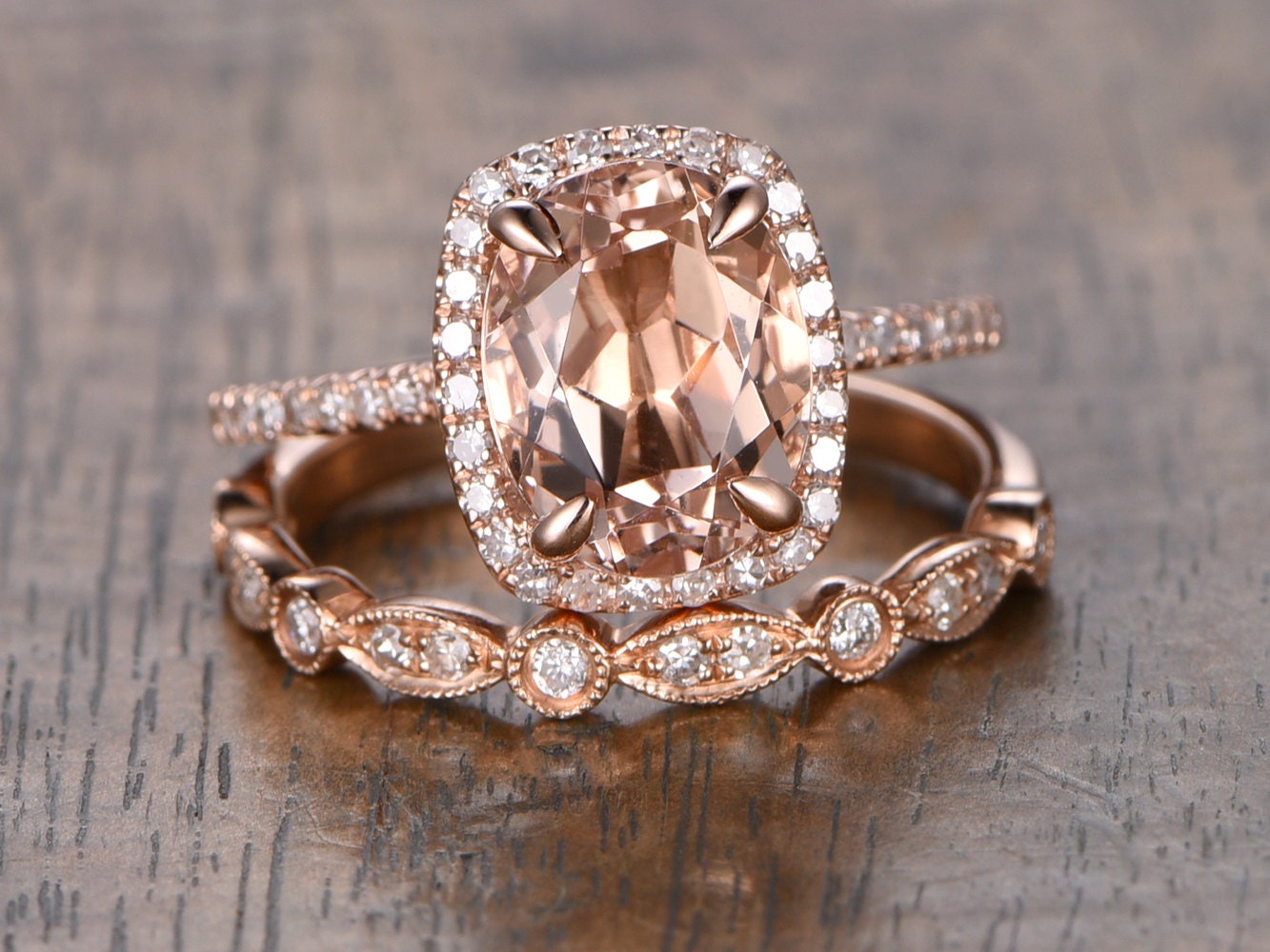 6x8mm-oval-cut-morganite-engagement-ring-set-2pcs-14k-rose-gold-diamond-halo-half-eternity-art-deco-band