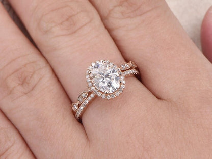 7x9-oval-cut-moissanite-engagement-ring-set-2pcs-14k-rose-gold-diamond-halo-art-deco-matching-band