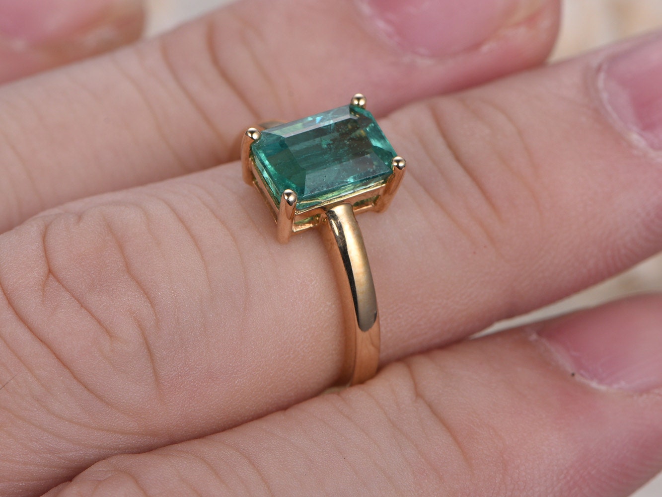 6x8mm-emerald-cut-emerald-engagement-ring-14k-yellow-gold-may-birthstone-plain-band