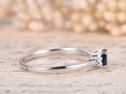 4x5mm-oval-cut-blue-sapphire-engagement-ring-solid-14k-white-gold-diamond-accent-plain-band-three-stone-design