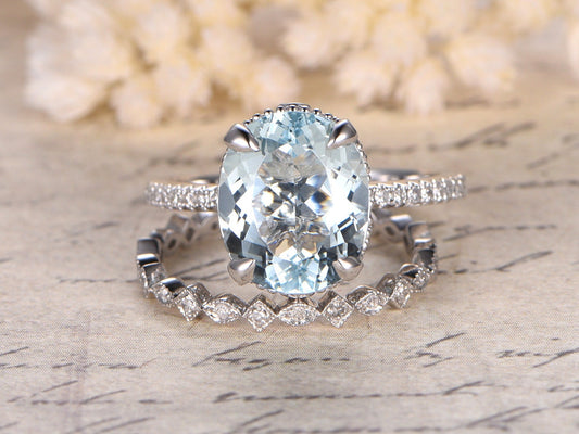9x11mm-oval-cut-aquamarine-engagement-ring-set-2pcs-14k-white-gold-diamond-half-eternity-band-full-eternity-art-deco-matching-band