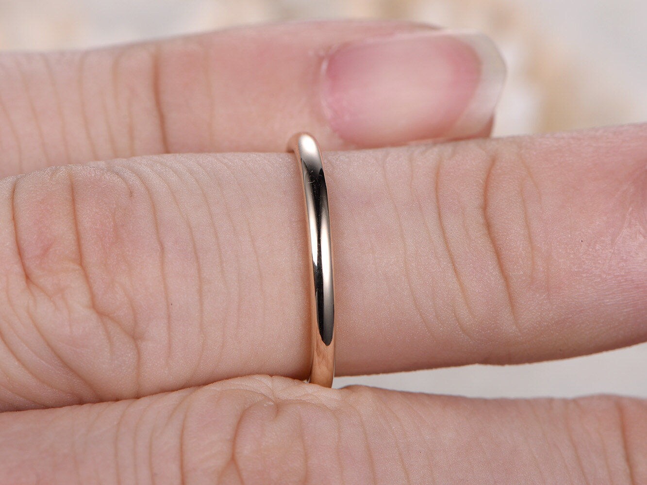 hammered-domed-wedding-band-solid-14k-yellow-gold-polished-finished-band