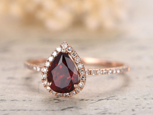 5x7mm-pear-cut-red-garnet-engagement-ring-14k-rose-gold-diamond-halo-half-eternity