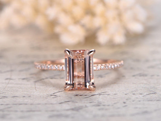 6x8mm-emerald-cut-morganite-engagement-ring-14k-rose-gold-solitaire-diamond-half-eternity