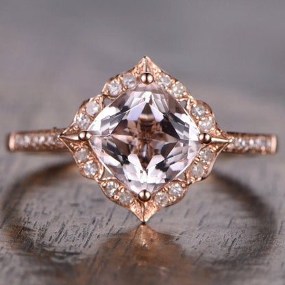 8mm-cushion-cut-morganite-engagement-ring-14k-rose-gold-diamond-floral-halo-diamond-half-eternity
