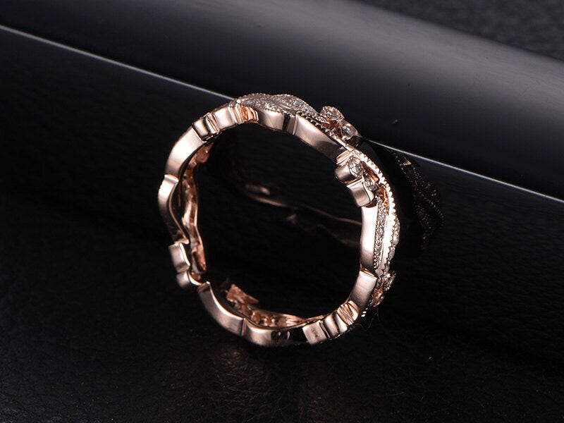 wave-diamond-wedding-band-14k-rose-gold-full-eternity-band-flower-design