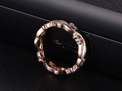 wave-diamond-wedding-band-14k-rose-gold-full-eternity-band-flower-design