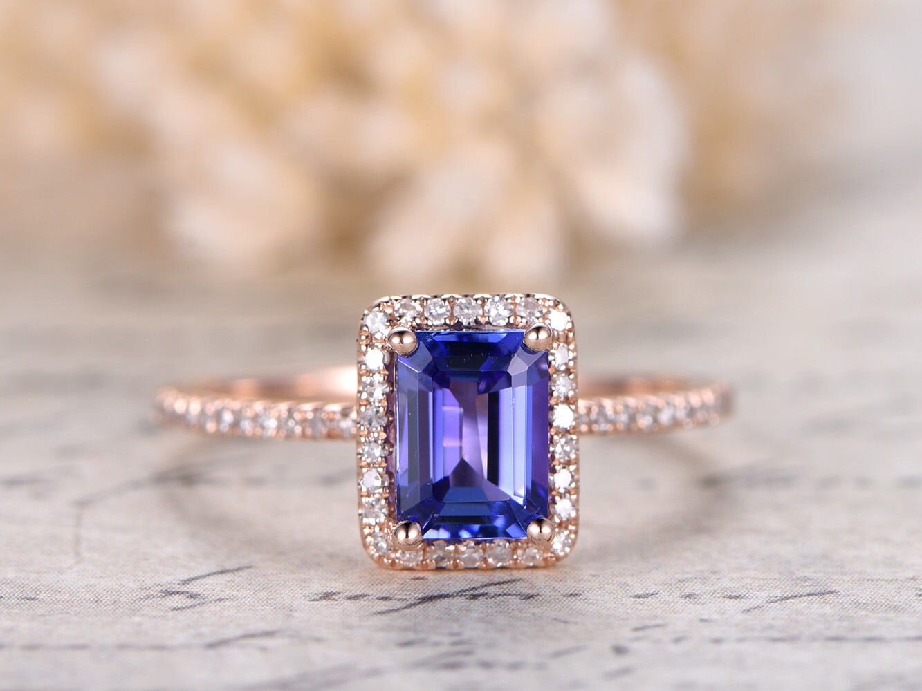 5x7mm-emerald-cut-tanzanite-engagement-ring-14k-rose-gold-diamond-halo-half-eternity