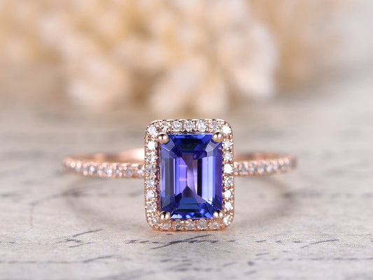 5x7mm-emerald-cut-tanzanite-engagement-ring-14k-rose-gold-diamond-halo-half-eternity