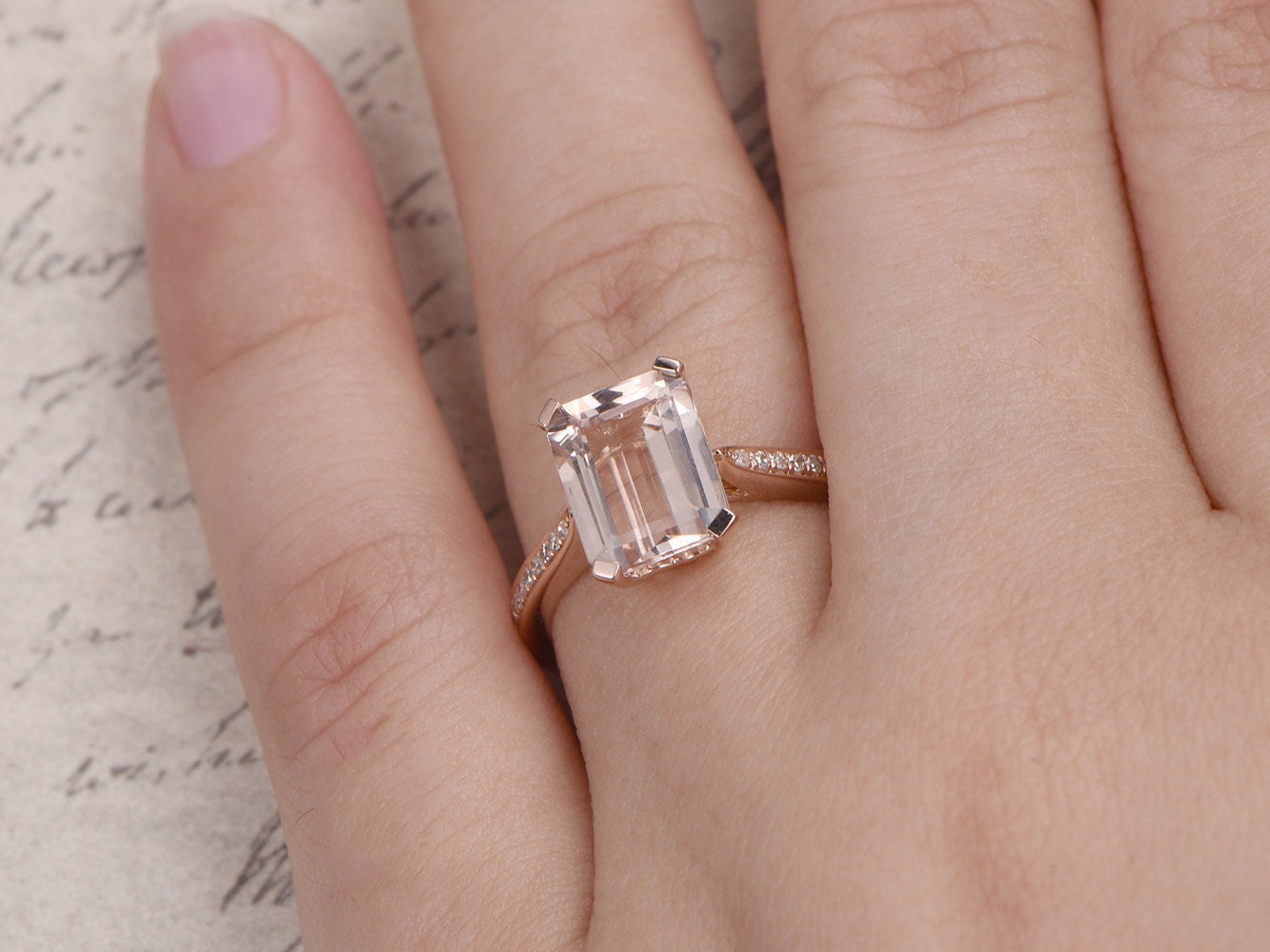7x9mm-emerald-cut-morganite-engagement-ring-14k-rose-gold-diamond-pave-setting-half-eternity