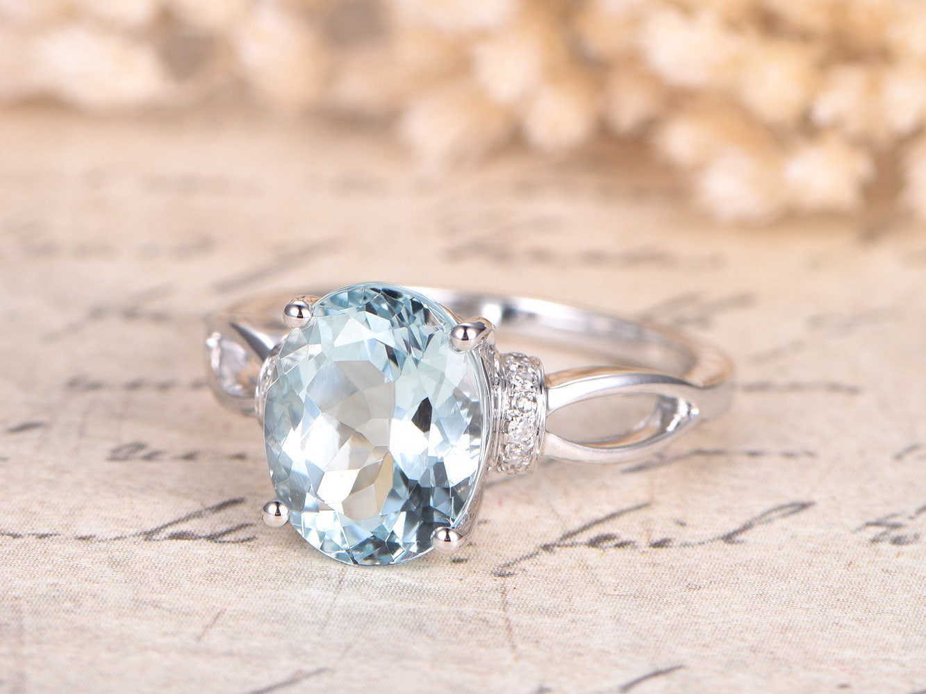 8x10mm-oval-cut-aquamarine-engagement-ring-14k-white-gold-split-band-plain-band
