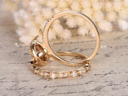 6.5mm-round-cut-yellow-moissanite-engagement-ring-set-2pcs-14k-yellow-gold-diamond-halo-art-deco-diamond-matching-band