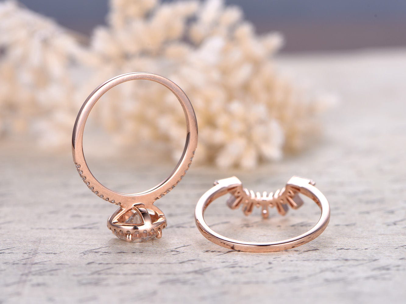 7mm-round-cut-moissanite-engagement-ring-set-2pcs-14k-rose-gold-diamond-halo-half-eternity-crown-band