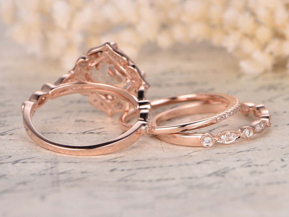 8mm-cushion-cut-morganite-engagement-ring-set-3pcs-solid-14k-rose-gold-halo-diamond-band-1-thin-band-1-art-deco-band