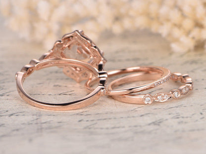 8mm-cushion-cut-morganite-engagement-ring-set-3pcs-solid-14k-rose-gold-halo-diamond-band-1-thin-band-1-art-deco-band