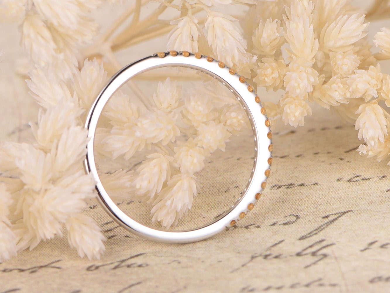 Citrine Wedding Band 14K Yellow Gold Half Eternity