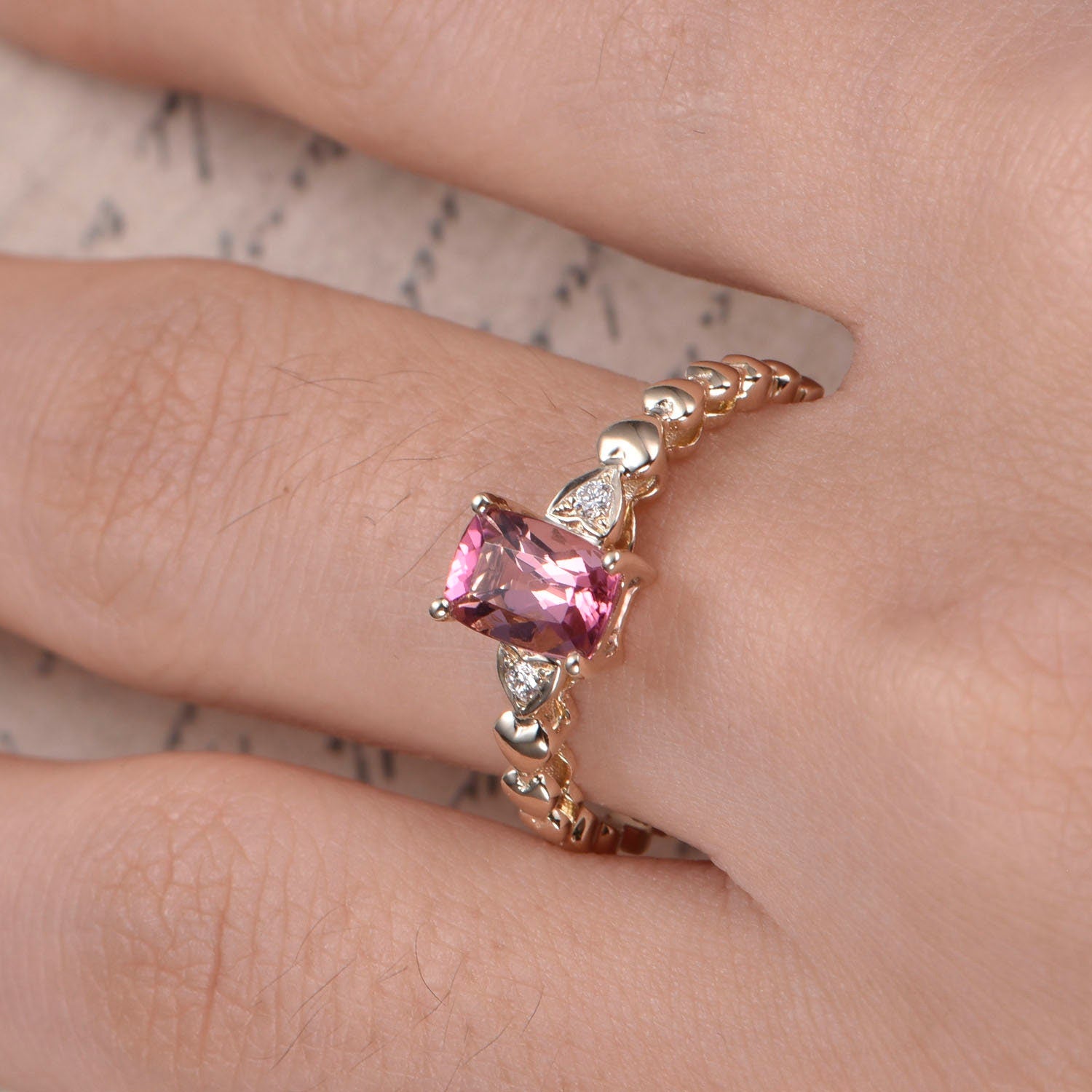 5x7mm-cushion-cut-pink-tourmaline-engagement-ring-14k-yellow-gold-diamond-accent-solitaire-design