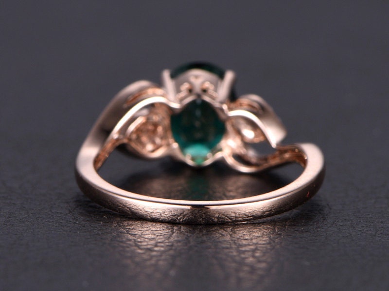 6x8mm-oval-cut-emerald-engagement-ring-solid-14k-rose-may-birthstone-ring-diamond-leaf-design
