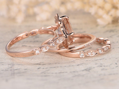 8mm-cushion-cut-morganite-engagement-ring-set-3pcs-solid-14k-rose-gold-halo-diamond-band-1-thin-band-1-art-deco-band