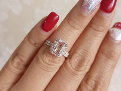 6x8mm-emerald-cut-morganite-engagement-ring-set-morganite-ring-set-and-art-deco-band-full-eternity-14k-rose-gold-bridal-rings