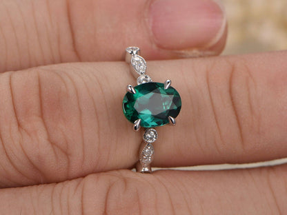 6x8mm-oval-cut-emerald-engagement-ring-solid-14k-white-gold-diamond-accent-art-deco-band-design
