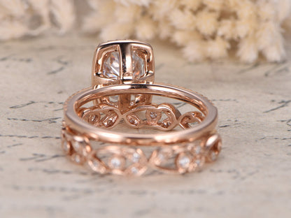 6x8mm-oval-cut-moissanite-engagement-ring-set-2pcs-14k-rose-gold-halo-diamond-floral-full-eternity-band