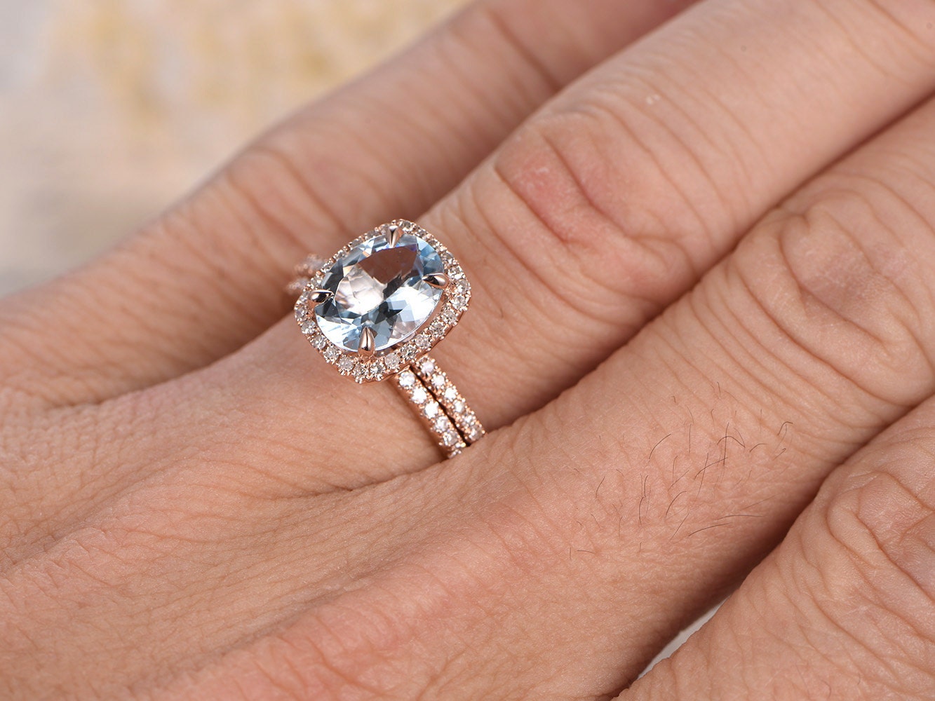 7x9mm-oval-cut-aquamarine-engagement-ring-set-2pcs-14k-rose-gold-diamond-cushion-halo-half-eternity