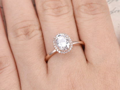 6x8mm-oval-cut-moissanite-engagement-ring-14k-rose-gold-diamond-halo-design-plain-dainty-band