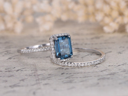 6x8mm-emerald-cut-topaz-engagement-ring-set-2pcs-solid-14k-white-gold-diamond-matching-band
