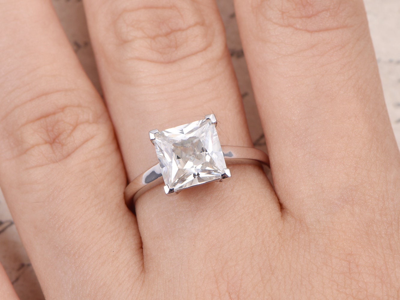 9mm-princess-cut-moissanite-engagement-ring-solid-14k-white-gold-solitaire-plain-band