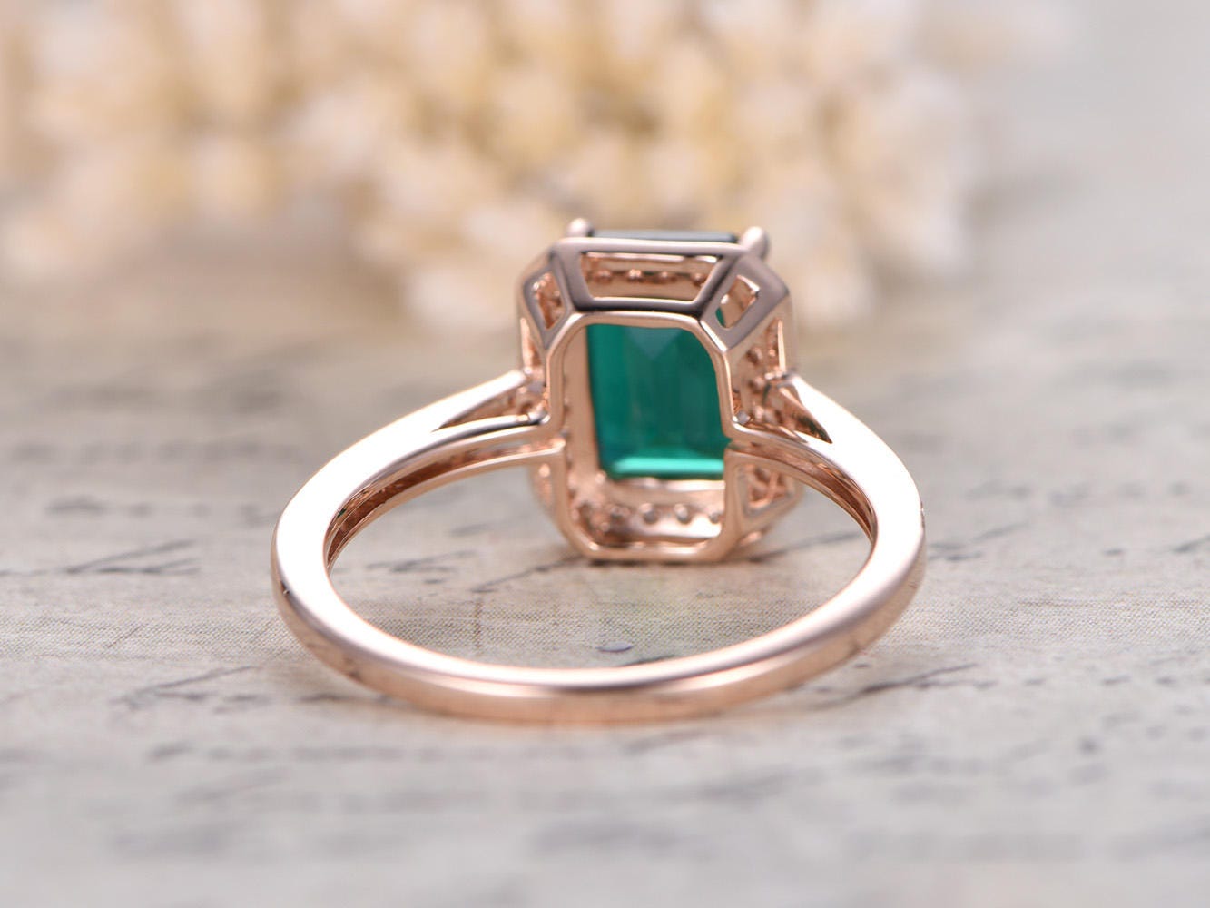 6x8mm-emerald-cut-emerald-engagement-ring-14k-rose-gold-may-birthstone-diamond-halo-half-eternity-band