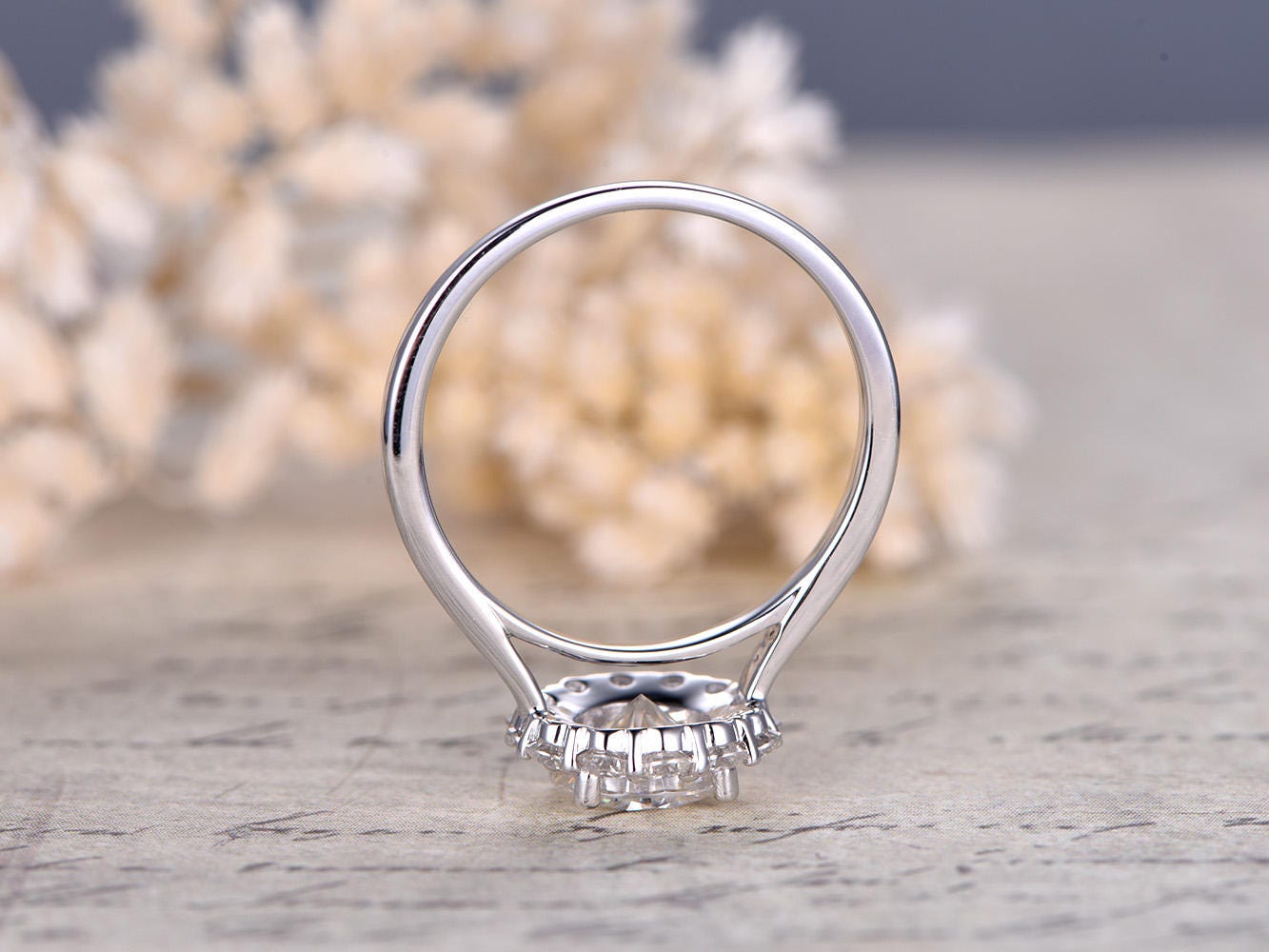 7mm-round-cut-moissanite-engagement-ring-14k-white-gold-full-cut-moissanite-plain-band-flower-design