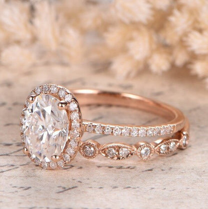 7x9-oval-cut-moissanite-engagement-ring-set-2pcs-14k-rose-gold-diamond-halo-art-deco-matching-band