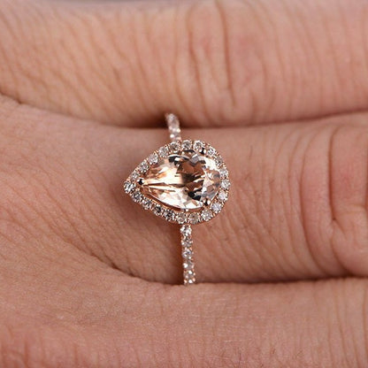 6x8mm-pear-cut-morganite-engagement-ring-14k-rose-gold-pave-diamond-band-halo-design