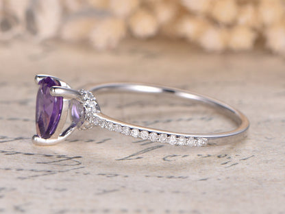 5x7mm-pear-cut-amethyst-engagement-ring-14k-white-gold-diamond-side-stone
