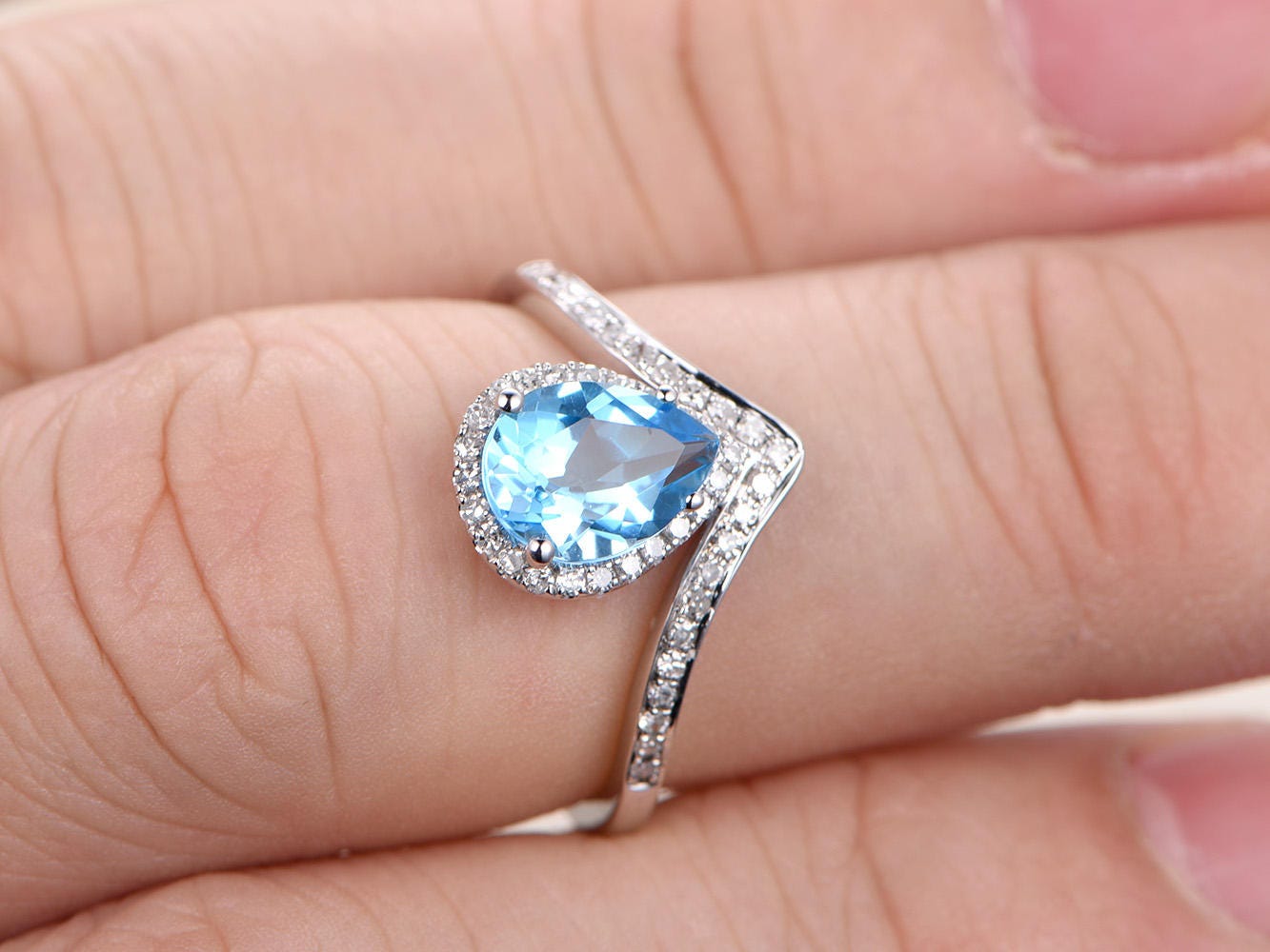 5x7mm-pear-cut-topaz-engagement-ring-solid-14k-white-gold-diamond-curved-v-design