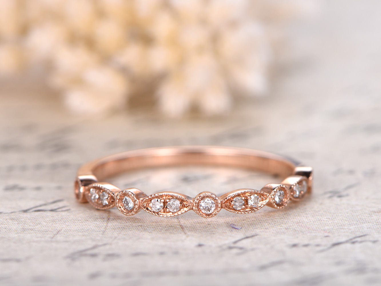 art-deco-diamond-wedding-band-14k-rose-gold-bezel-milgrain-design