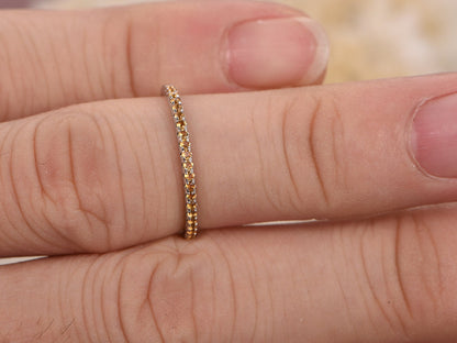 Citrine Wedding Band 14K Yellow Gold Half Eternity