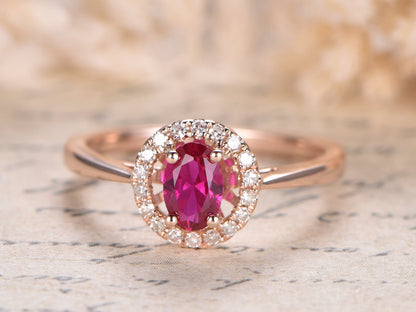 4x6mm-oval-cut-ruby-engagement-ring-14k-rose-gold-plain-band-diamond-halo