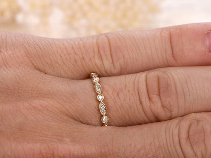 diamond-wedding-band-14k-yellow-gold-half-eternity-band-art-deco-design