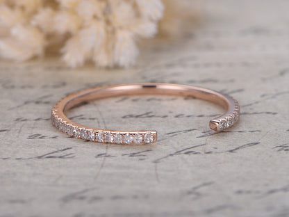 Кольцо из розового золота 14K с бриллиантами, свадебное кольцо, кольцо «вечность», кольцо на годовщину свадьбы, обручальное кольцо с бриллиантами, женские свадебные кольца с бриллиантами, отверстие 5 мм.