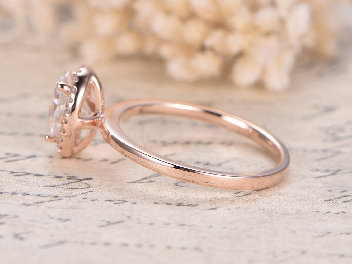 6x8mm-oval-cut-moissanite-engagement-ring-14k-rose-gold-diamond-halo-design-plain-dainty-band
