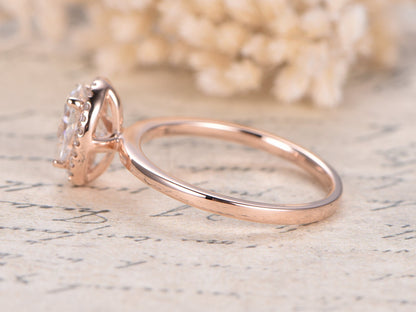 6x8mm-oval-cut-moissanite-engagement-ring-14k-rose-gold-diamond-halo-design-plain-dainty-band