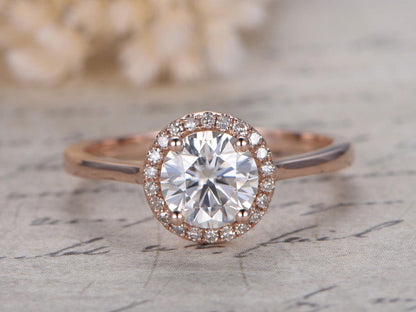 6.5mm-round-cut-moissanite-engagement-ring-diamond-ring-solid-14k-rose-gold-diamond-halo-plain-band