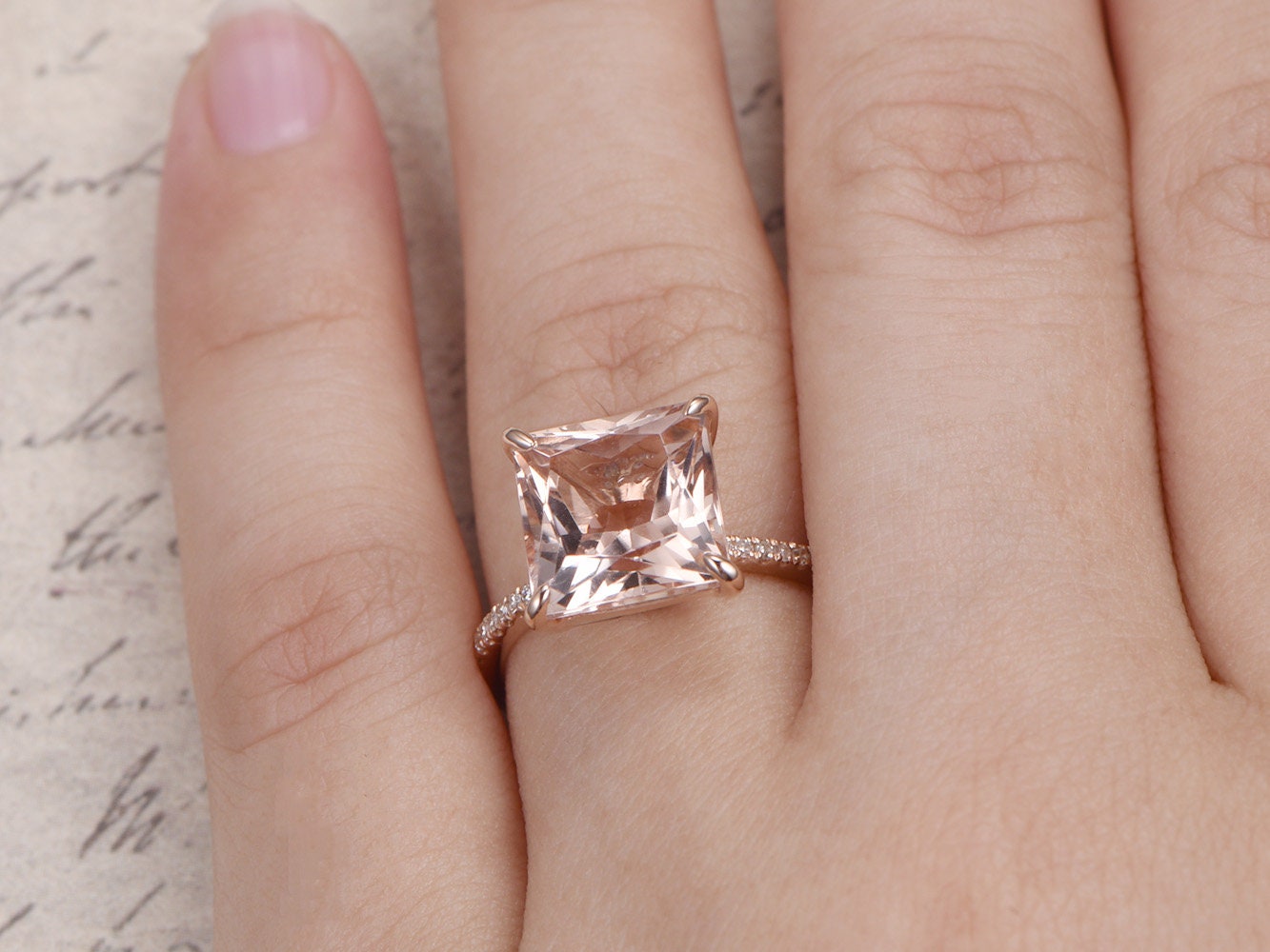 9mm-princess-cut-morganite-engagement-ring-14k-rose-gold-diamond-half-eternity-band-unique-basket-design
